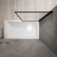 штора для ванны Rea Lagos 70x140 черная, стекло прозрачное (REA-K7632)