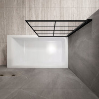 штора для ванни Rea Lagos - 1 80x140 black скло прозоре (REA-K4570)