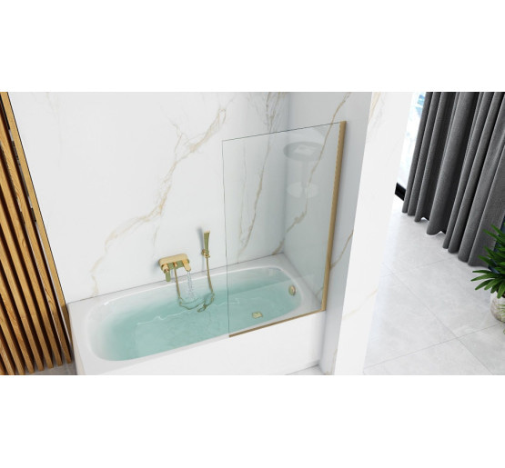 штора для ванны Rea Elegant 70x140 gold стекло прозрачное (REA-W5600)