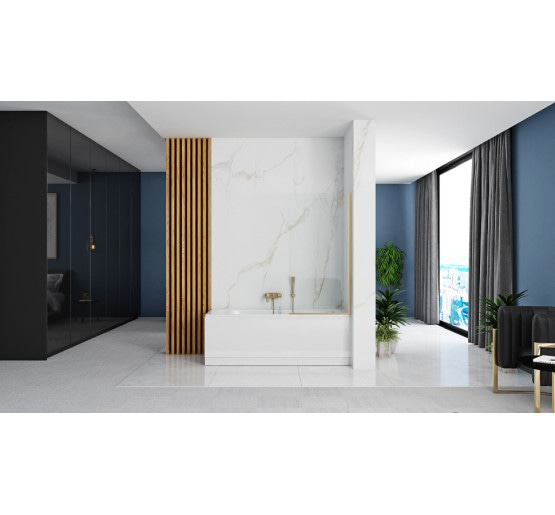 штора для ванни Rea Elegant 80x140 gold скло прозоре (REA-W5601)