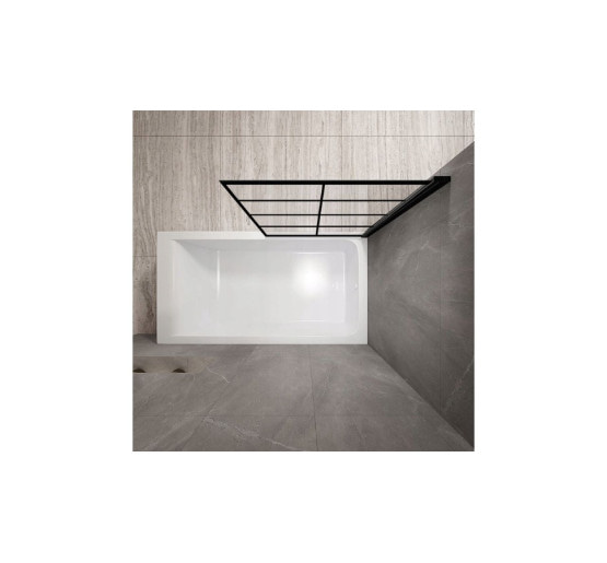 штора для ванни Rea Lagos - 1 Fix 80x140 black скло прозоре (REA-K4561)