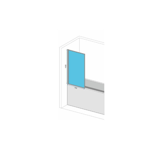 штора для ванни Rea Lagos - 1 Fix 70x140 black скло прозоре (REA-K4560)