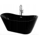 ванна Rea Ferrano 170x80 черная + сифон + пробка click/clack (REA-W6000)