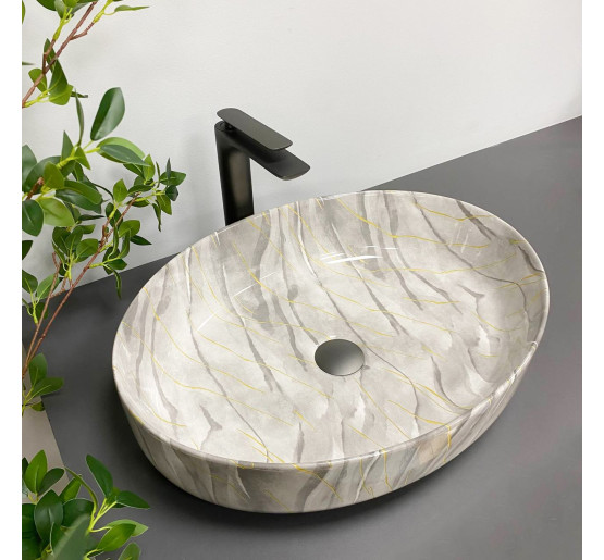 Умывальник (раковина) VBI UDINE STONE GLOSSY накладной