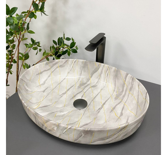 Умывальник (раковина) VBI UDINE STONE GLOSSY накладной