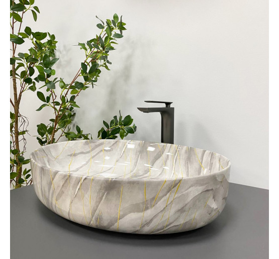 Умывальник (раковина) VBI UDINE STONE GLOSSY накладной