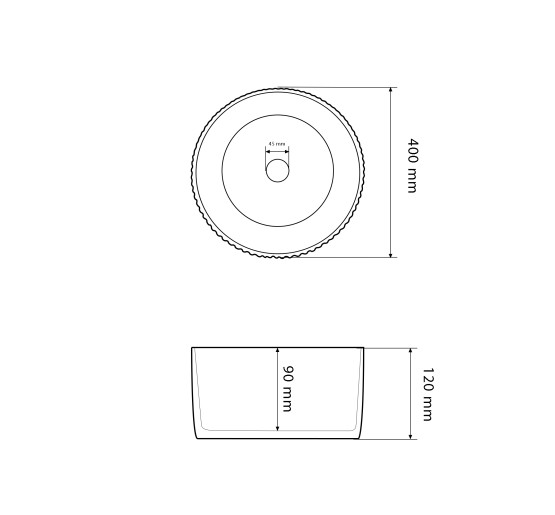 Умивальник (раковина) VBI BRINDISI M STAINS MATT накладний
