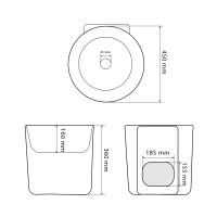 Умивальник (раковина) VBI LEVANTO WHITE накладний підвісний