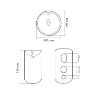 Умивальник (раковина) VBI MATERA BLACK MATT напольний