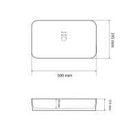 Умивальник (раковина) VBI TRIEST M WHITE накладний