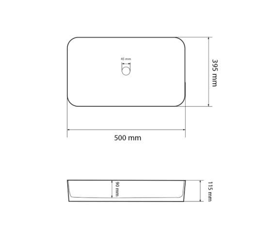 Умивальник (раковина) VBI TRIEST M WHITE накладний