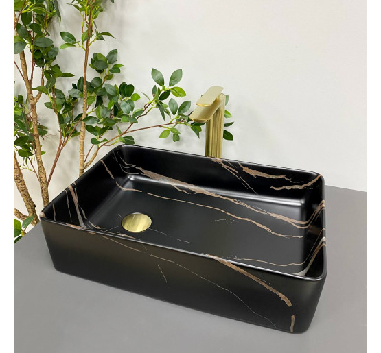 Умывальник (раковина) VBI VELLETRI BLACK STONE MATT накладной