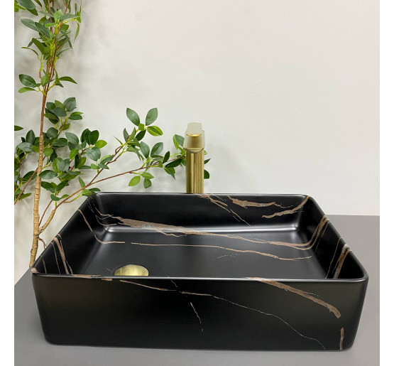 Умывальник (раковина) VBI VELLETRI BLACK STONE MATT накладной