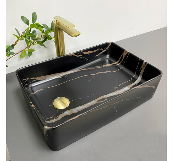 Умывальник (раковина) VBI VELLETRI BLACK STONE MATT накладной