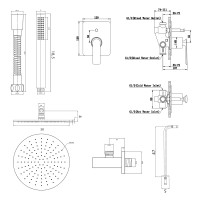 Душова система KOHLMAN EXPERIENCE 30 GOLD + BOX прихованого монтажу *