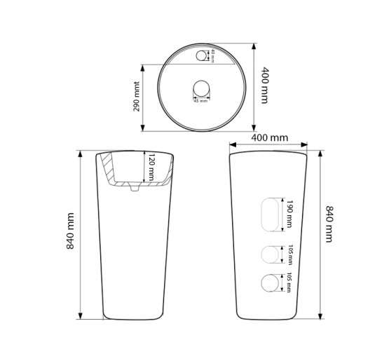 Умивальник (раковина) VBI ASOLA WHITE підлоговий