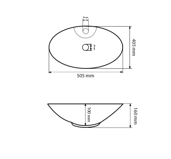 Умивальник (раковина) VBI CAROVILLI S WHITE накладний