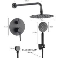 Душова система YOKA STUDIO 30 BLACK + BOX прихованого монтажу *