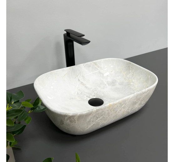 Умывальник (раковина) VBI RAVENNA LIGHT STONE GLOSSY накладной