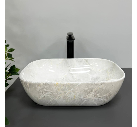 Умывальник (раковина) VBI RAVENNA LIGHT STONE GLOSSY накладной