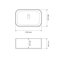 Умывальник (раковина) VBI LESINA WHITE накладной