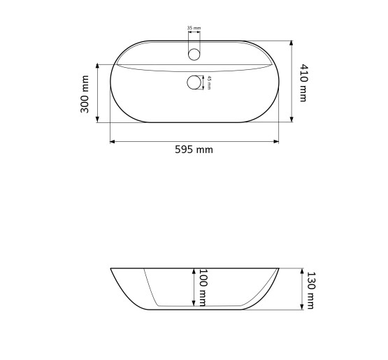 Умивальник (раковина) VBI TERNI WHITE накладний