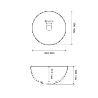 Умивальник (раковина) VBI AMALFI BLACK ONYX MATT накладний