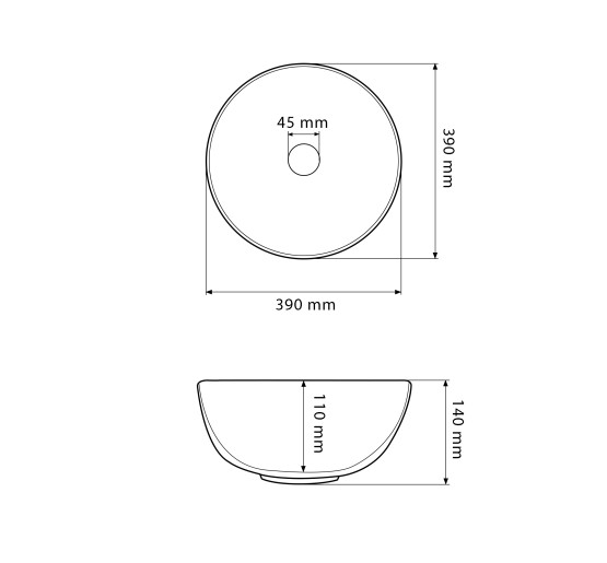 Умивальник (раковина) VBI AMALFI BLACK ONYX MATT накладний