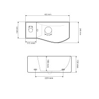 Умивальник (раковина) VBI FERMO R WHITE підвісний