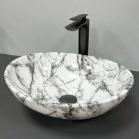 Умивальник (раковина) VBI PARMA STATUARIO BLACK VEINS GLOSSY накладний