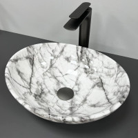 Умивальник (раковина) VBI PARMA STATUARIO BLACK VEINS GLOSSY накладний