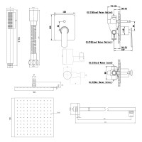 Душова система KOHLMAN EXPERIENCE 30 GOLD + BOX прихованого монтажу *