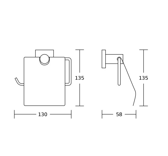 Держатель для туалетной бумаги с крышкой VBI SATURN CHROME