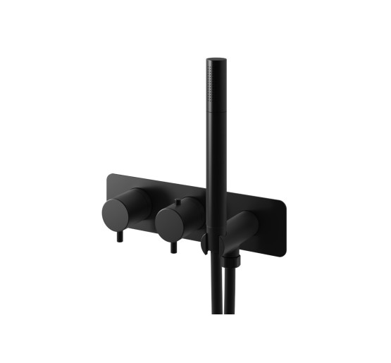 Душова система KOHLMAN AXEL 25 BLACK з термостатом + BOX прихованого монтажу