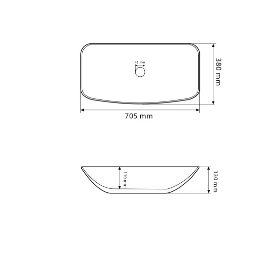 Умывальник (раковина) VBI SILVI 70 WHITE накладной