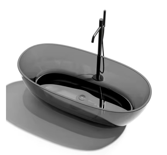 Ванна VBI VESUVIO BLACK 170 x 78 окремостояча скляна 170 x 78