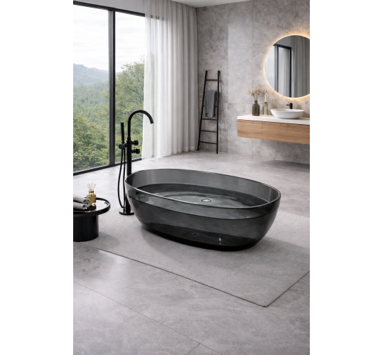 Ванна VBI VESUVIO BLACK 170 x 78 окремостояча скляна 170 x 78