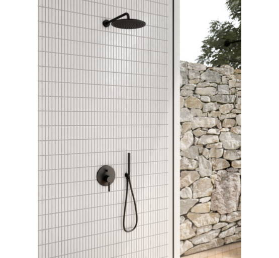 Душевая система KOHLMAN ROXIN 25 BLACK + BOX скрытого монтажа