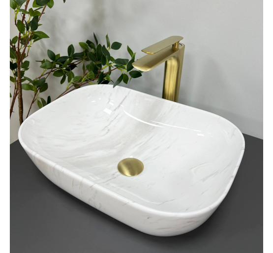 Умывальник (раковина) VBI RAVENNA MARBLE NATURE GLOSSY накладной