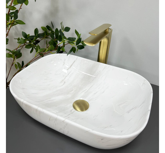 Умывальник (раковина) VBI RAVENNA MARBLE NATURE GLOSSY накладной