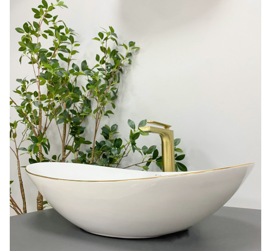 Умывальник (раковина) VBI TURIN WHITE GOLD EDGE накладной