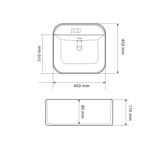 Умивальник (раковина) VBI LESINA 2 WHITE накладний