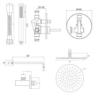 Душевая система KOHLMAN MAXIMA 35 CHROME + BOX скрытого монтажа