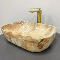 Умивальник (раковина) VBI RAVENNA BROWN ONYX GLOSSY накладний