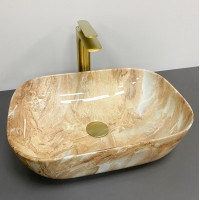 Умывальник (раковина) VBI RAVENNA BROWN ONYX GLOSSY накладной
