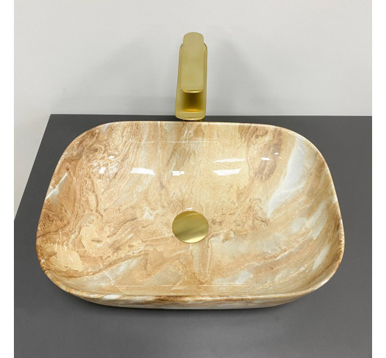 Умывальник (раковина) VBI RAVENNA BROWN ONYX GLOSSY накладной