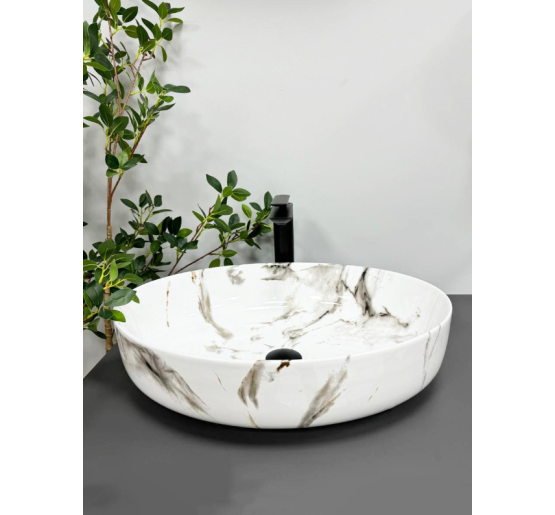 Умывальник (раковина) VBI UDINE CARRARA GLOSSY накладной