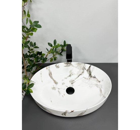 Умывальник (раковина) VBI UDINE CARRARA GLOSSY накладной