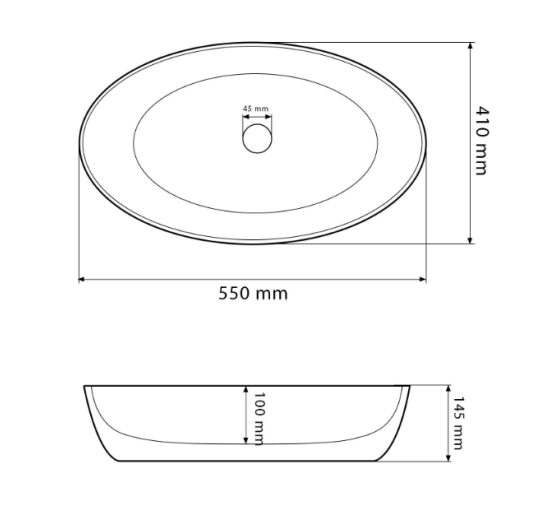 Умывальник (раковина) VBI UDINE CARRARA GLOSSY накладной