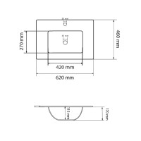 Умивальник (раковина) VBI FERRARA 60 BLACK MATT врізний